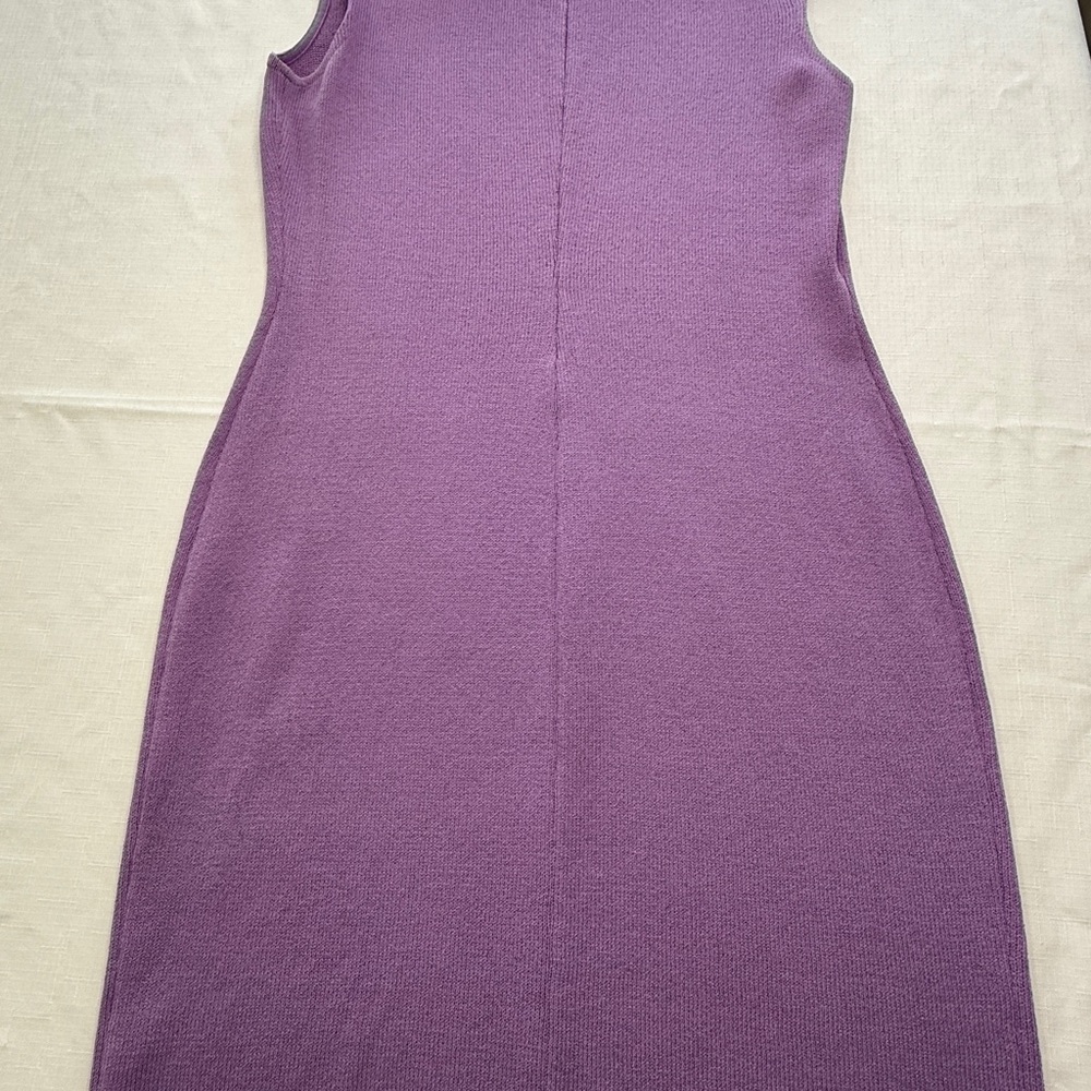 St. John Lavender-Purple Sleeveless Knit Midi Dress